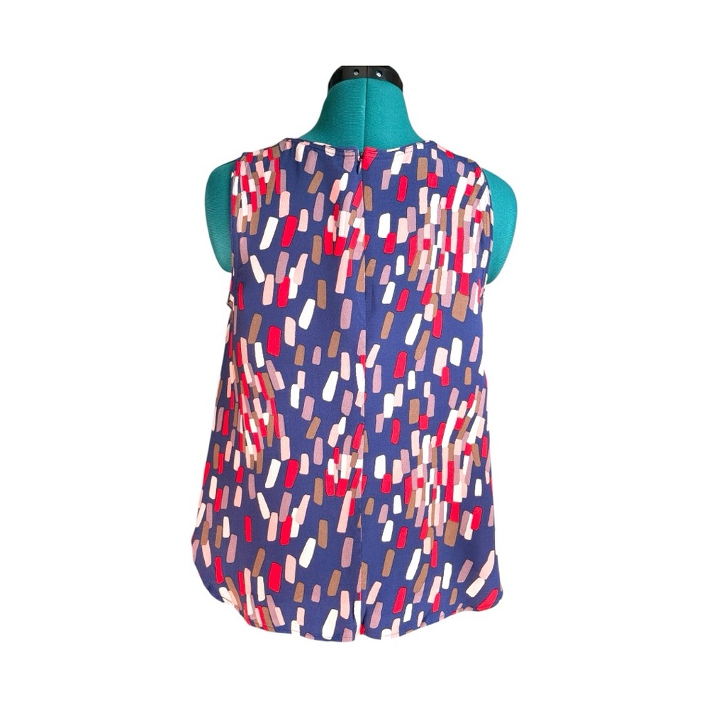 NWOT Boden Size 6 Geometric Blouse Red Coral White and Navy - Picture 3 of 11